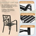 thumbnail image 5 of SOLAURA Outdoor Patio Chair Set of 4, Stackable Metal Outdoor Dining Chairs for Porch Garden Backyard Deck, Black, 5 of 8