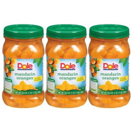 (3 Pack) Dole Mandarin Oranges in 100% Fruit Juice, 23.5