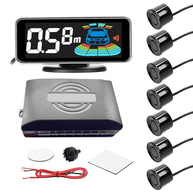 Car Parking Sensor Rear Reversing Radars System with 8 Parking Sensors Distance Detection LCD Distance Display Sound Warning Buzzer