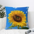 thumbnail image 4 of Honeii Blue Sky Sunflower Print Throw Pillow, Square Decorative Pillow Forms Soft Fluffy Plump Pillow Decorative Pillow Inserts,Couch Pillows-26"x26", 4 of 7