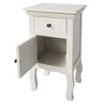thumbnail image 5 of 24 Inch Paulownia Wood 1 Door Side End Accent Table, Cottage Style, 1 Drawer, 1 Cabinet, White- Saltoro Sherpi, 5 of 5