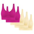 thumbnail image 2 of Gmluru Bras for Women Seamless Comfort Wire-Free Bra 5-Pack Soft Breathable Racerback for Gentle Lift Yellow (3XL), 2 of 6