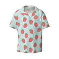thumbnail image 4 of Uemuo Hand Drawn Strawberry Pattern Cotton Linen Short Sleeve Shirts,Casual Lightweight Button Down Shirts,Vacation Beach Summer Tops-Large, 4 of 7