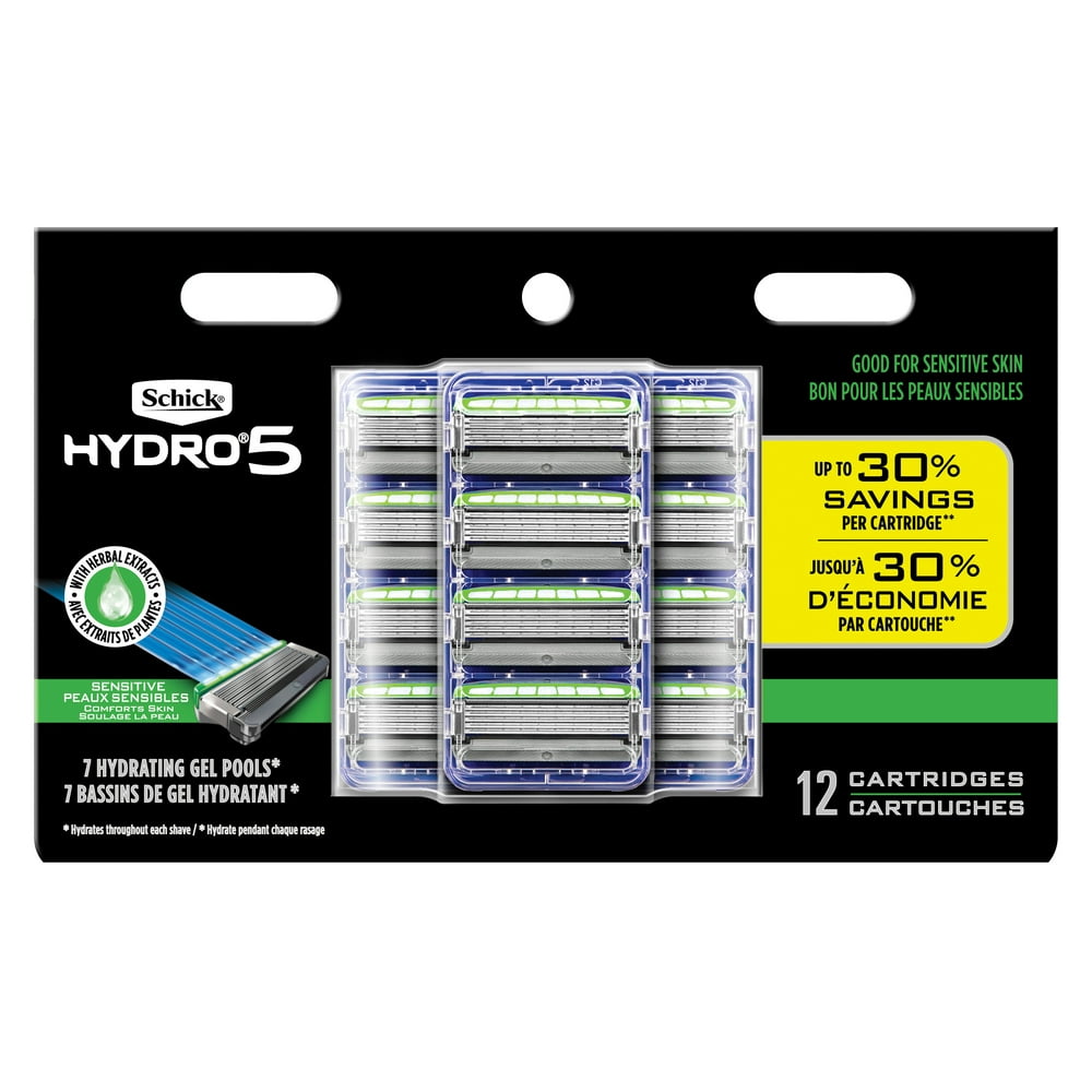 Schick Hydro 5 Sense Sensitive Men's Razor Blade Refills, 12 Ct