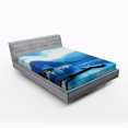 thumbnail image 1 of Ambesonne Blue Fitted Sheet, Italian Harbor Village, Queen Size, Blue, 1 of 2