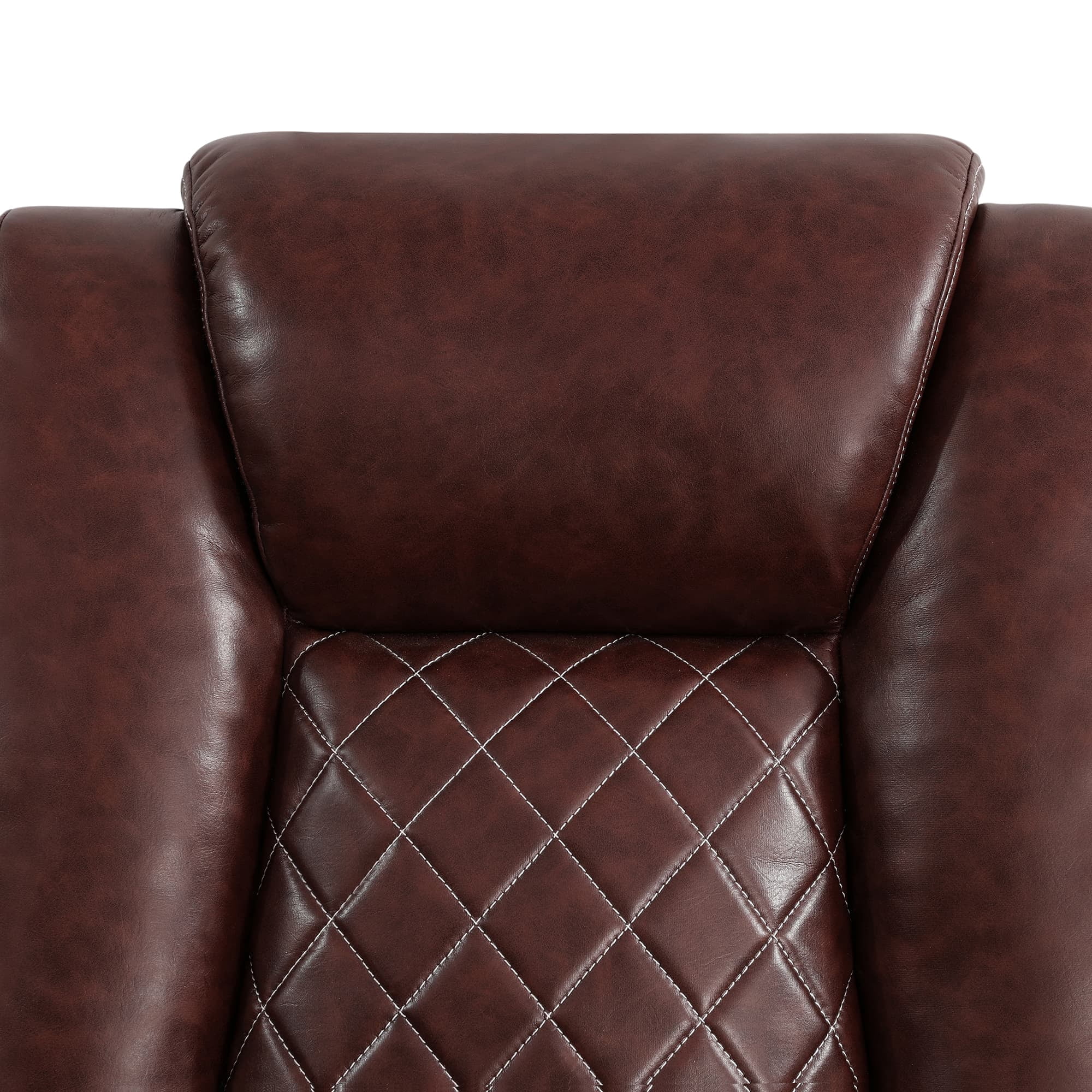 MAYEERTY Power Reclining Loveseat Sofa, Electric 2-Seat Leather Recliner with USB Charging, Storage & Cup Holders for Living Room, Brown