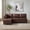 Dark Brown + PU + 4 Seat, variant on Flexible PU Modular Sofa , Convertible Shapes, Storage & Sleeper Function for Living Room-2seats