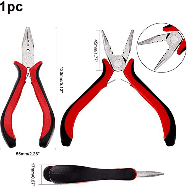 2 Pack 45 Steel Jewelry Bead Crimper Tools Crimping Press Plier for Jewelry Making Red
