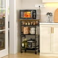 thumbnail image 2 of Rolling Kitchen Microwave Cart, 4 Tier Microwave Table Stand with Storage, Kitchen Storage Rack on Wheels, Coffee Station Cart Rack Shelf Organizer for Living Room Office, Balcony, 2 of 14