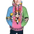 thumbnail image 3 of The Powerpuff Girls Youth Active Sweatshirt Printing Casual Pullover Hoodies Winter Fall Clothes Outerwear Small, 3 of 7