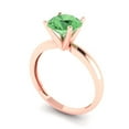 thumbnail image 2 of Clara Pucci 14K Rose Gold Solid Gold Green Solitaire Anniversary Ring for Women - 1.5 cttw Round Cut, 2 of 8