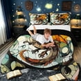 thumbnail image 3 of meiyoeat Vintage Western Dragon Full Size Comforter Sets for Men Boys, Boho Butterfly Animal Bedding Comforter Set, Orange Green, Black Reversible, 3 Pieces, 1 Comforter and 2 Pillowcases, 3 of 6