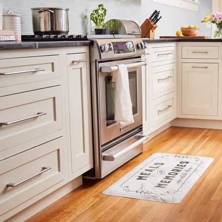 Cat Cora Printed Embossed Gentle Step Kitchen Mat  Meals & Memories  19.6 x39.3  Rectangle