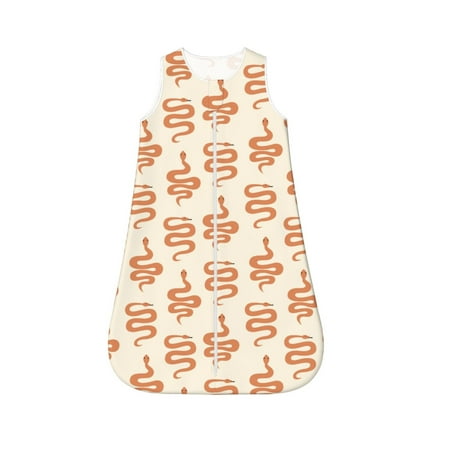 

Fotbe Hand Drawn Snake Pattern Sleep Sack - Baby Wearable Blanket with Zipper Extra Soft Cotton Sleeveless Sleeping Bag for Infants-Medium