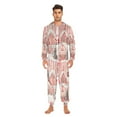 thumbnail image 3 of FORMRS Onesies Pajama for Adults Unisex Hoodie Winter Jumpsuit One Piece Sleepwear, Sizes S-2XL, Light Pink Gingerbread Houses, 3 of 7
