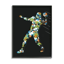 Stupell Industries Abstract Throwing Football Pose Graphic Art Black Framed Art Print Wall Art, Design by Arrolynn Weiderhold