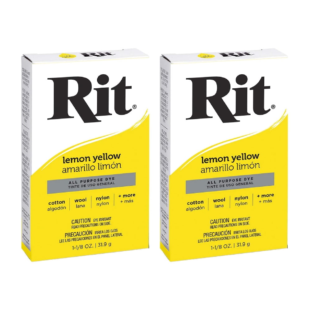 Rit All Purpose Powder Dye 1-1/8 oz Lemon Yellow, 2 Pack