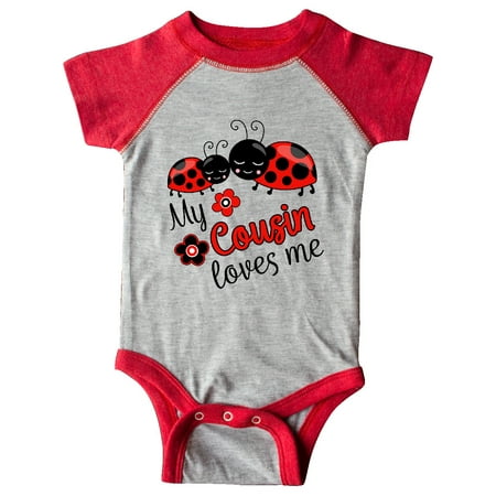 

Inktastic My Cousin Loves Me with Cute Ladybugs Gift Baby Boy or Baby Girl Bodysuit