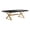 Black Lacquer-Gold, variant on Maklaine 30"H Transitional Wood Dining Table in White Lacquer/Gold