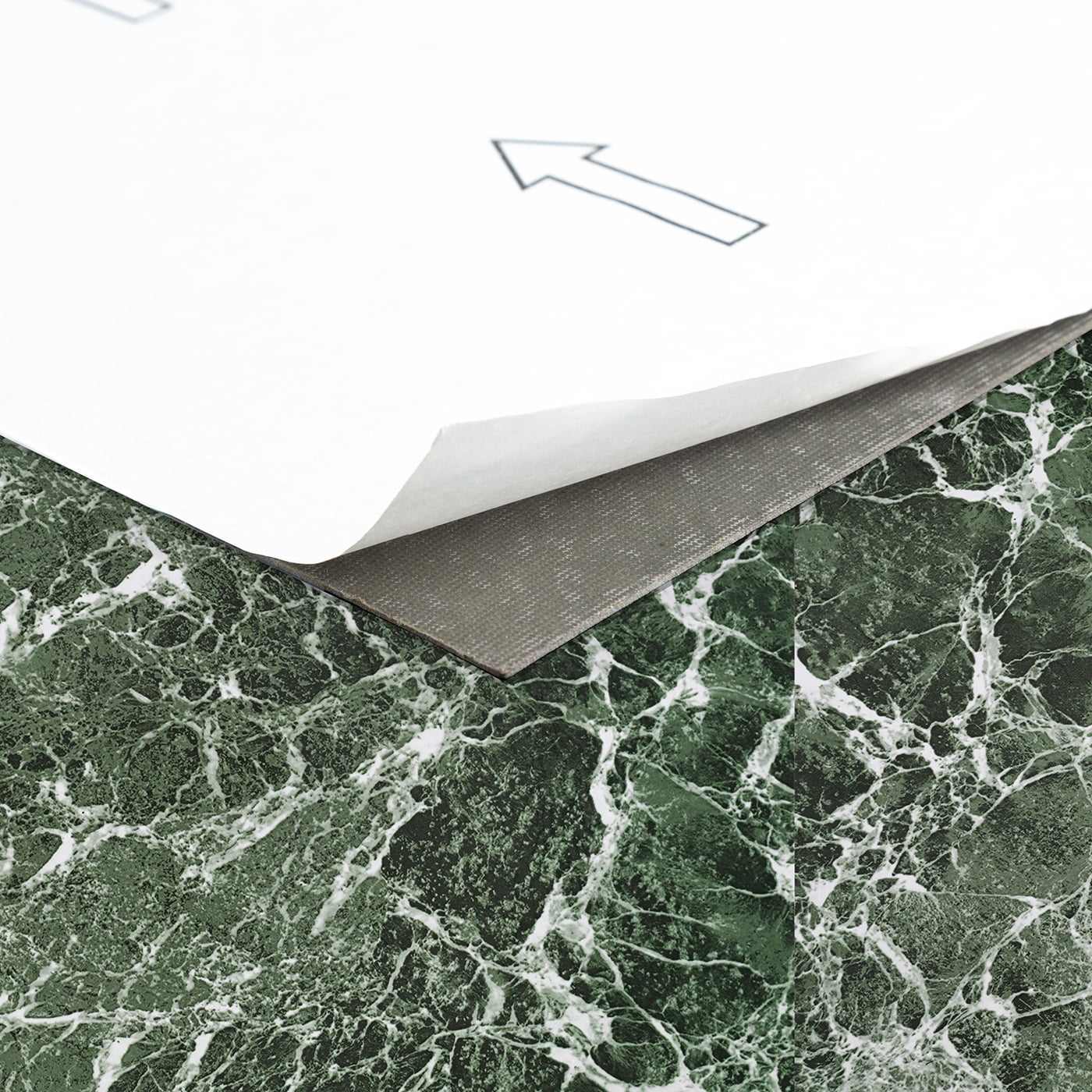 PowerSellerUSA Green Marble Green Vinyl Floor Tiles Self Stick Peel Flooring 12" x 12", 1-Pack (20 Pieces)