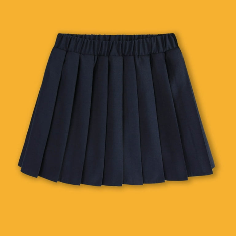 yuuuggc Girls Pleated Mini Skirt High Waist Tennis School Uniform
