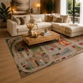 thumbnail image 3 of Gelasgo City Road Map Velvet Area Rug, Urban Street Layout Decorative Carpet, Colorful Indoor Floor Mat for Kids Room Playroom Bedroom Nursery Game Room Decor, 3 of 5