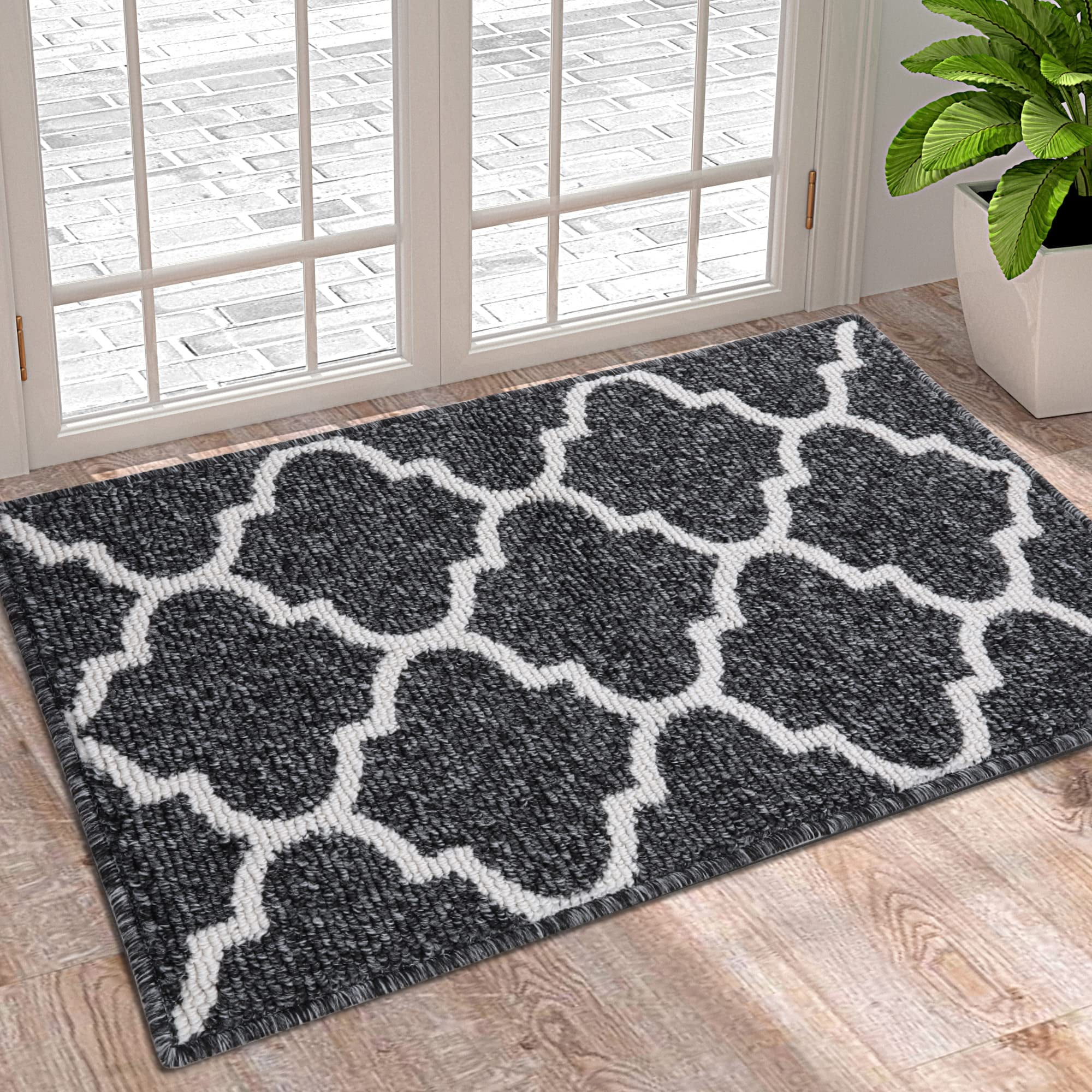Carvapet 2 Piece Non-Slip Kitchen Mat TP-Rubber Backing Doormat Bathroom Rug Set 