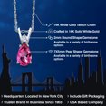 thumbnail image 2 of Gem Stone King 14K White Gold Pure Pink Mystic Topaz and White Moissanite Pendant Necklace for Women | 0.86 Cttw | Gemstone November Birthstone | Pear Shape 7X5MM | With 18 inch Chain, 2 of 6