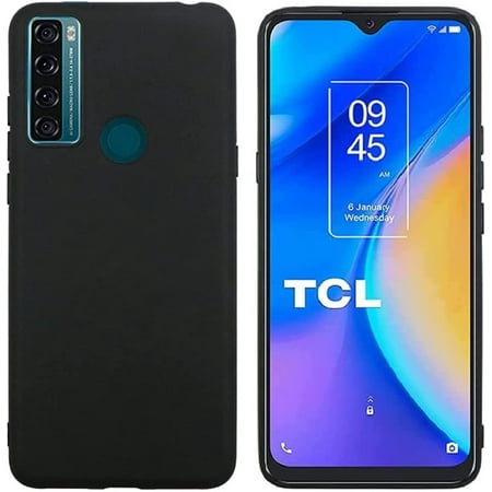 Compatible for Alcatel TCL 4X 5G T601DL TPU 1-Piece Cover Phone Case - Black