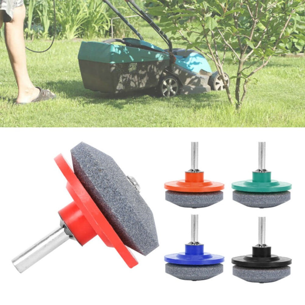 Luckyn 1 Pcs Lawn Mower Blade Sharpener Rotary Lawnmower Lawn Mower Blade For Power Drill Garden Tools Sharpener Blue 1 Pcs