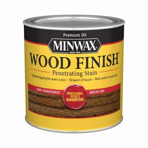 0.5 Pint Wood Finish Semi-Transparent Satin Mocha Oil-Based Penetrating Wood Stain, Pack of 4