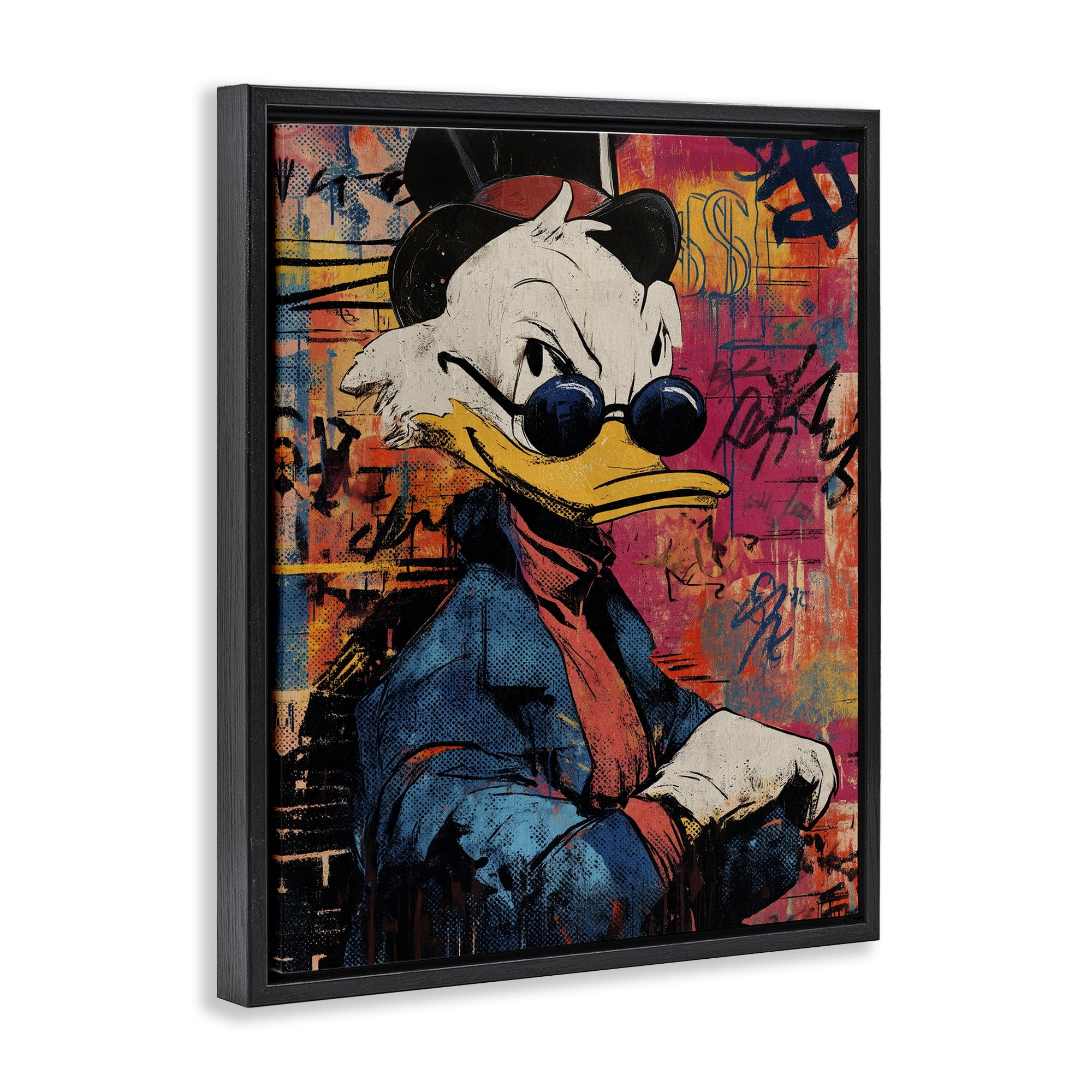 Stupell Industries Pop Style Cartoon Riches Black Framed Floater Canvas Wall Art, design by Svetlana Aleynikova
