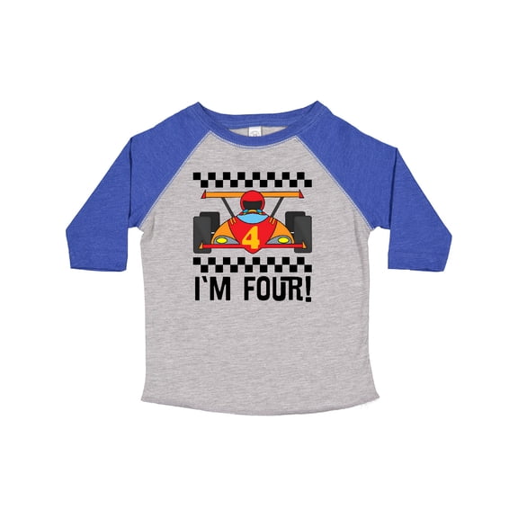 Inktastic 4th Birthday Racing Car 4 Year Old Boys Toddler T-Shirt