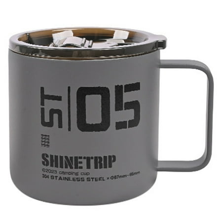 

Yucurem 350 ML Camping Cup Stainless Steel Coffee Mug with Lid Handle (Graphite Grey)