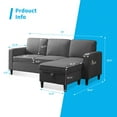 thumbnail image 6 of Mjkone L-Shaped Sectional Couch with Storage Ottoman, Couches for Living Room, Living Room Furniture Suitable for Small Space-Apartment/Upstairs Loft/Living Room (Dark Gray), 6 of 8