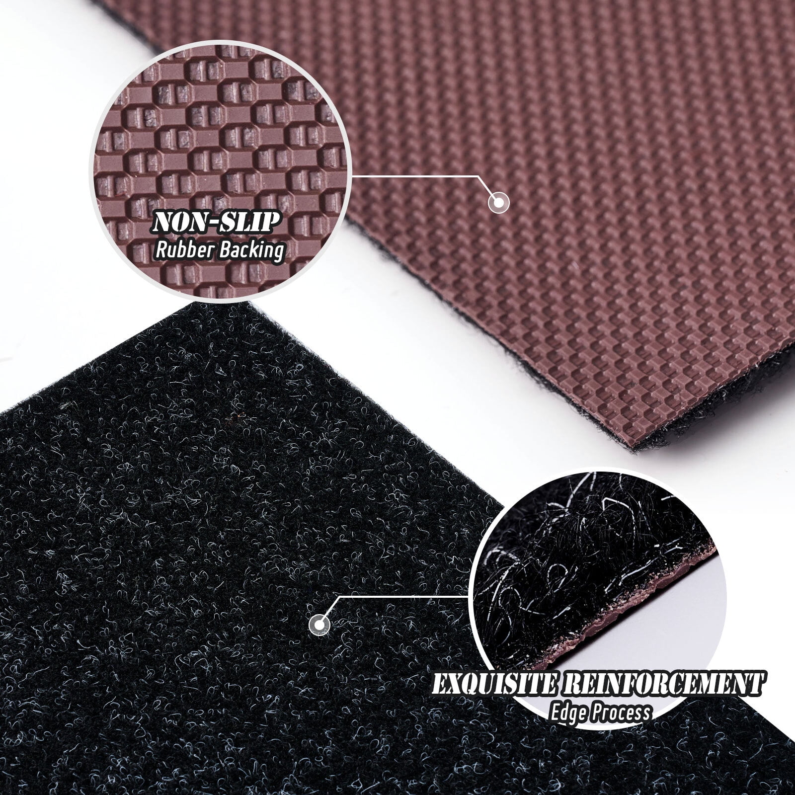 BESTVUE Area Runner Rug Outdoor Non Slips Carpet Runners Indoor Utility Rugs Mat for Kitchen Hallway Entryway Garage with Rubber Backing Black 2ft x 12ft