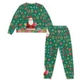 thumbnail image 3 of DISNIMO Women's Pajama Sets Santa Claus Snowflake Printed 2 Piece Lounge Sets Christmas Sleepwear with Pockets Long Sleeve Tip Wide Leg Pants, S, 3 of 7