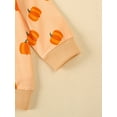 thumbnail image 5 of Toddler Baby Girl Halloween Outfits Pumpkin Long Sleeve Sweatshirts Jogger Pants Headband 3Pcs Fall Clothes Set 3M-3T, 5 of 8