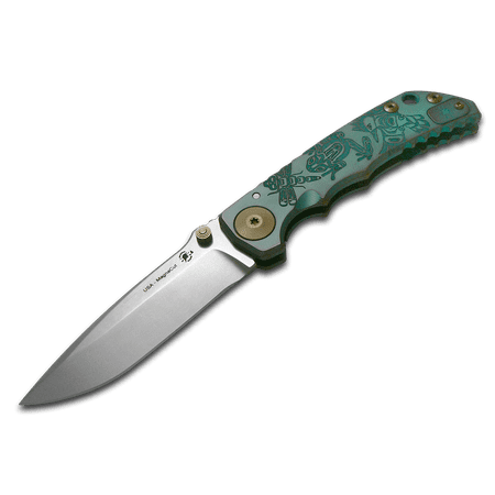 SPARTAN BLADES Harsey Folder SF5 Green Northwest Coast Titanium CPM MagnaCut Pocket Knife
