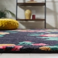 thumbnail image 5 of SAFAVIEH Jardin Rumen Floral Wool Area Rug, Black/Pink, 6' x 6' Square, 5 of 9