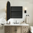 thumbnail image 4 of Soges Medicine Cabinet with Mirror, 36" x 24" Arched Bathroom Mirror with Storage Cabinet, Mirrored Medicine Cabinet with 2 Adjustable Shelves, Medicine Cabinet Organizer Wall Mount, Gold, 4 of 9