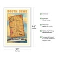 thumbnail image 2 of South Seas - Steamships S.S. Mariposa - S.S. Monterey - Vintage Ocean Liner Travel Poster by Louis Macouillard c.1950s - Fine Art Matte Paper Print (Unframed) 30x44in, 2 of 4