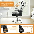 thumbnail image 2 of Joqixon High Back Office Chair Ergonomic Mesh Desk Chair with Adjustable Lumber Support, Headrest and Flip up Armrest, Black, 2 of 17