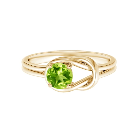 Stackable Round 0.80 Ctw Peridot 925 Sterling Silver Yellow Plated Wedding Ring