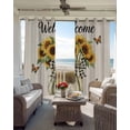 thumbnail image 6 of Yellow Sunflower Blackout Curtains for Bedroom Living Room Darkening Curtains 54 Inch Long Butterfly Beige Vintage Country Short Curtain for Small Window Treatment Insulated Grommet Drapes 42"x54"x2, 6 of 9