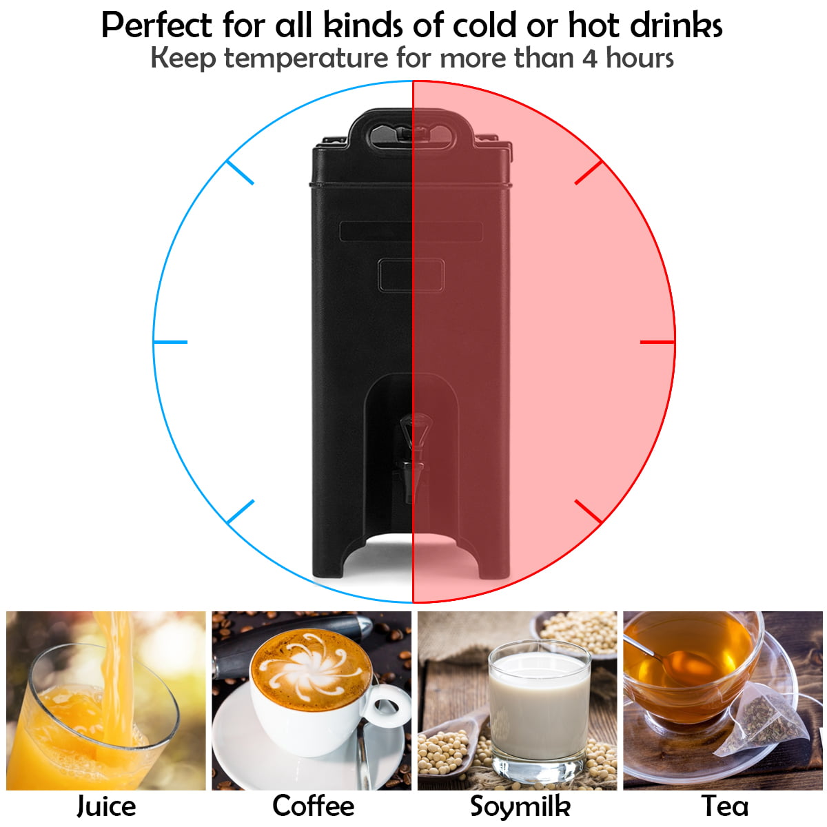 5 Gallon Insulated Beverage Dispenser Tea Coffee Hot Cold Catering Restaurant 