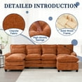thumbnail image 5 of MOONMIS 106" U Shape Sectional Sofa Cloud Couch for Living Room, Upholstery Comfy Modular Sofas, 4 Seat Chenille U-Shaped Sleeper Sofa with Chaise Lounge, Ottoman & Pillows, 5 of 5
