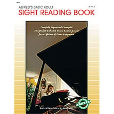 Alfred 00-14539 Basic Adult Piano Course- Sight Reading Book 1 - Music Book