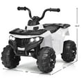 thumbnail image 2 of Costway Kids Ride On ATV Quad 4 Wheeler Electric Toy Car 6V Battery Power Led Lights, White, 2 of 10