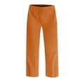 thumbnail image 3 of Kids Pajama Pants Unisex Soft Cotton Sleep Lounge Bottoms with Elastic Waist & Pockets, 4-14 Orange, 3 of 5